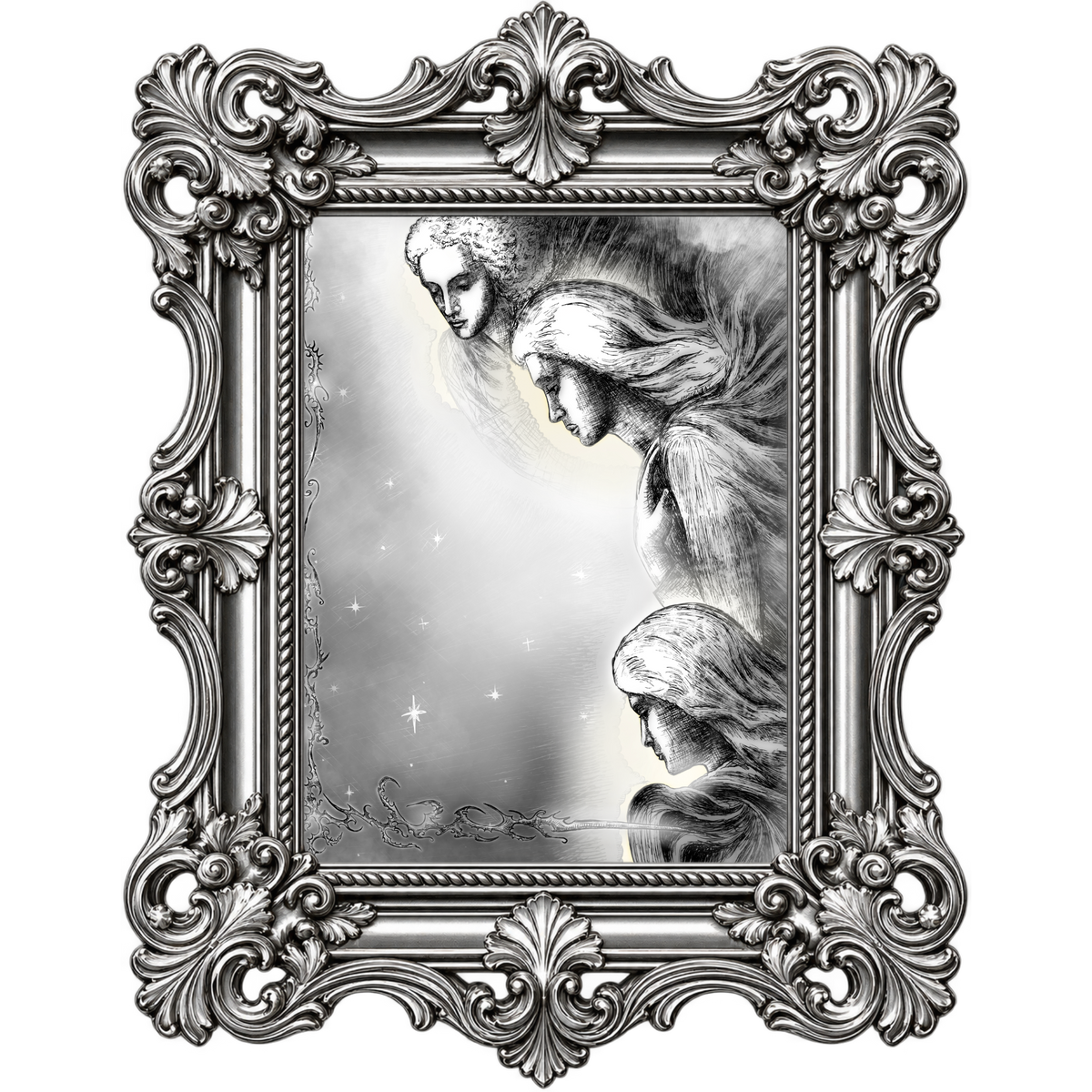 ang3ls — fine art print by way 2 neat, shown in a frame